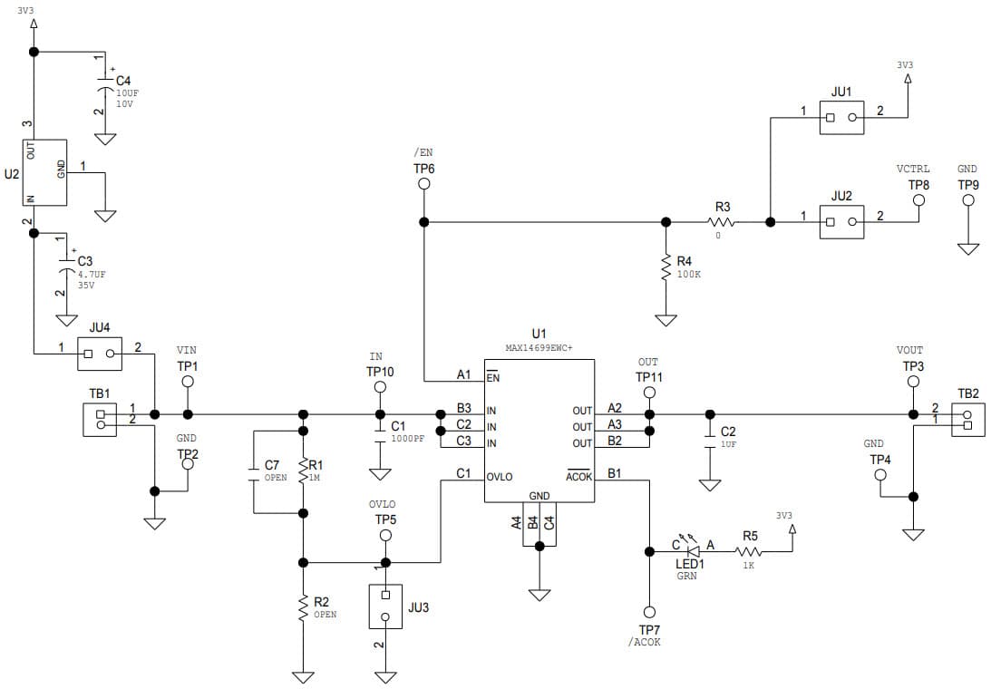 MAX14699EVKIT#, Evaluation Kit for the MAX14699 High-Accuracy, Surge-Protected Overvoltage Protector