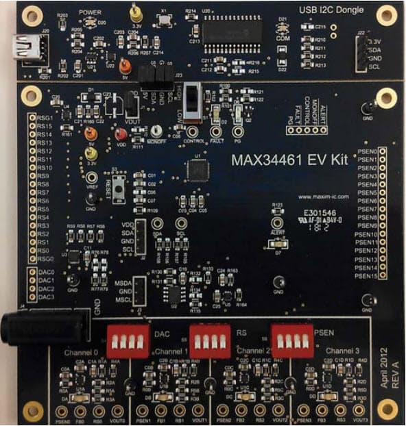 MAX34461EVKIT#, Evaluation Kit for the MAX34461 PMBus 16-Channel Voltage Monitor and Sequencer