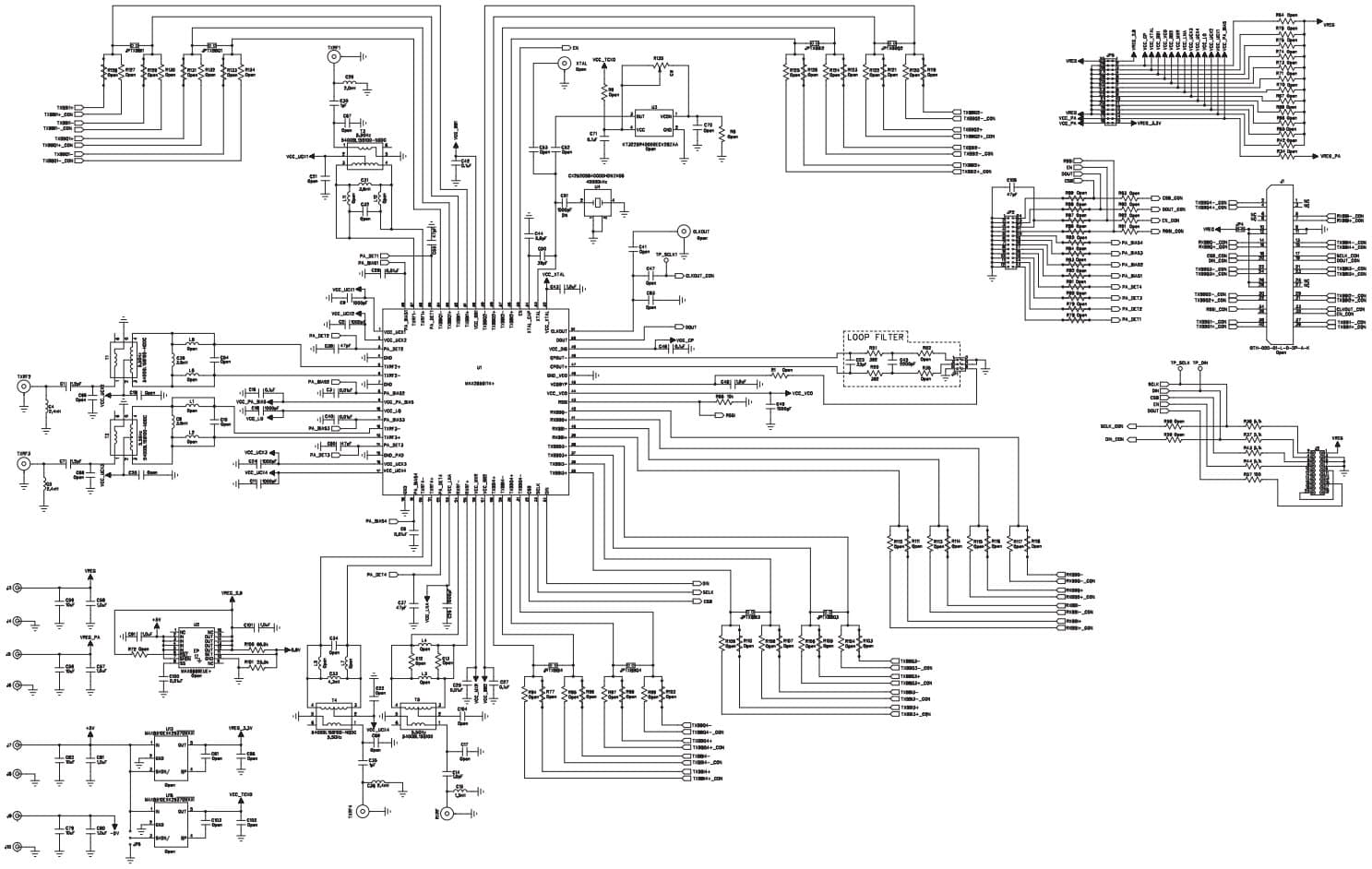 MAX2850EVKIT+, Evaluation Kit for the MAX2850 5GHz, 4-Channel MIMO Transmitter