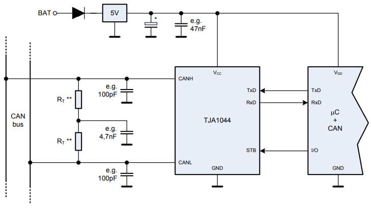 AH1308 Application Hint - Mantis TJA1044 5V High Speed CAN Transceiver