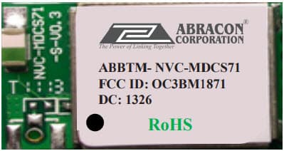 NVC-MDCS71, ABBTM-NVC-MDCS71 Low Power Bluetooth Module Reference Design