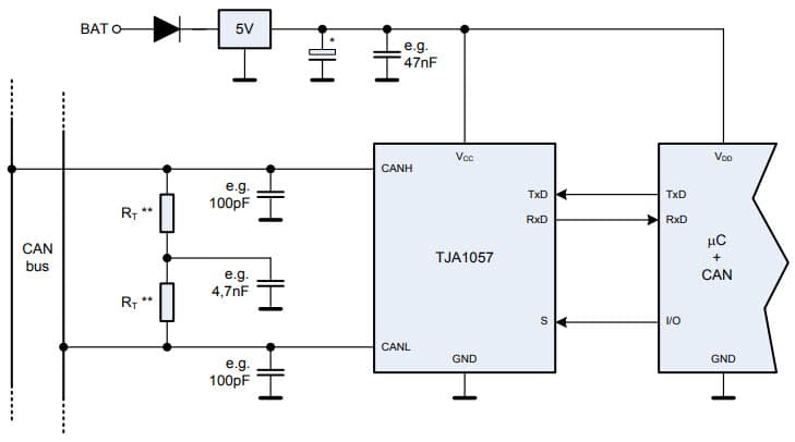 AH1308 Application Hint - Mantis TJA1057 5V High Speed CAN Transceiver