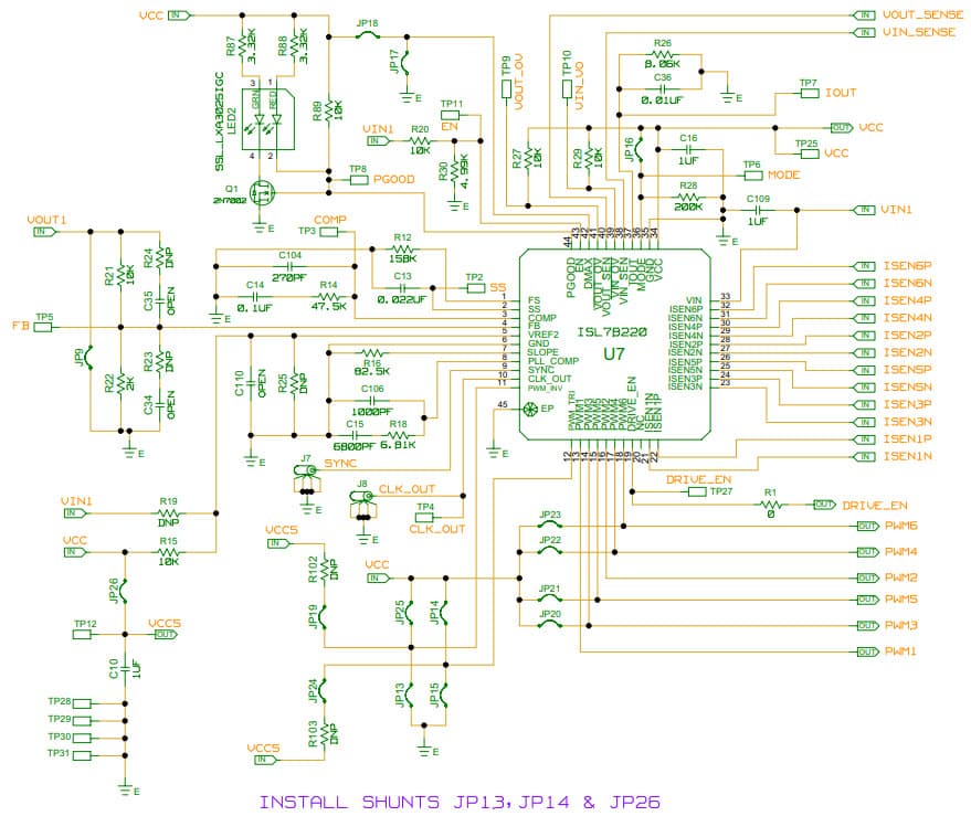 ISL78220EVAL1Z, Evaluation Board based on ISL78220 6-Phase Interleaved Synchronous Boost Converter