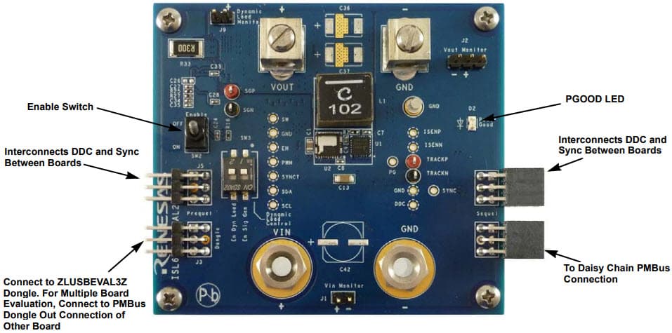 ISL68301EVAL2Z, Evaluation Board for ISL68301 DC/DC Controller