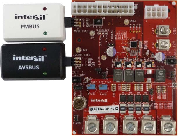 ISL68134-31P-EV1Z, 3+1 Phase Digital Multiphase Controller Evaluation Board based on ISL68134