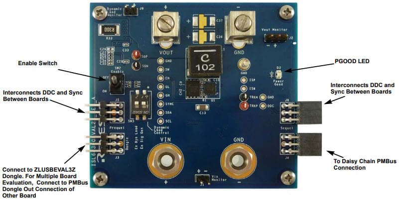 ISL68300EVAL2Z, Evaluation Board for ISL68300 DC/DC Controller