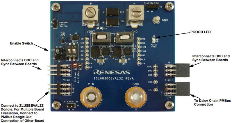 ISL68300EVAL3Z, Evaluation Board for ISL68300 DC/DC Controller