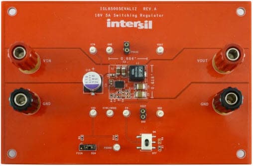 ISL85005EVAL1Z, Evaluation Board for ISL85005 5A High Efficiency Synchronous Buck Regulator