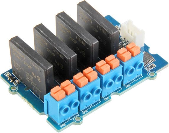 103020135, Grove - 4 Channel Solid State Relay Evaluation Kit based on the High-Quality G3MC202P Module