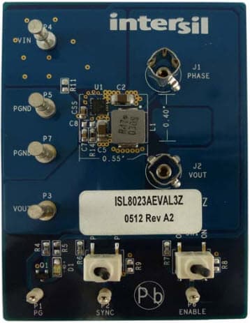 ISL8023AEVAL3Z, Evaluation Board based on ISL8023A Synchronous Buck Regulator