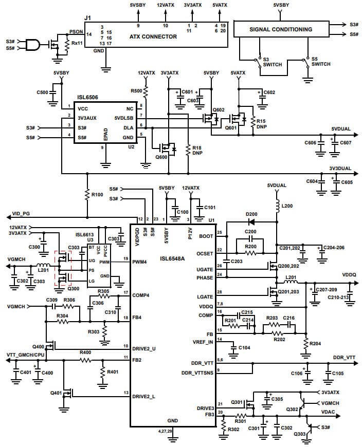 ISL6548A_6506EVAL1Z, Embedded ACPI Compliant DDR Power Generation Evaluation Kit Using the ISL6548A and ISL6506