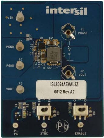 ISL8024AEVAL3Z, Evaluation Board based on ISL8024A Synchronous Buck Regulator