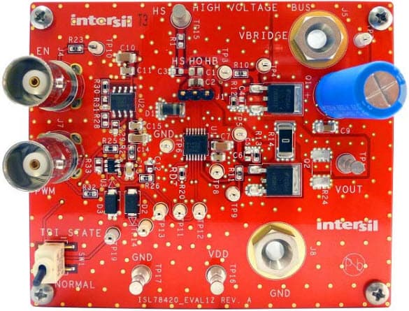 ISL78420EVAL1Z, Automotive Half-Bridge Driver Evaluation Board for ISL78420