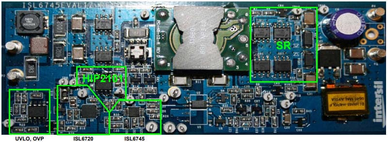 ISL6745EVAL1Z, Evaluation Board Using ISL6745 48V to 12V, 120W Half-Bridge Power Supply for Telecom Applications