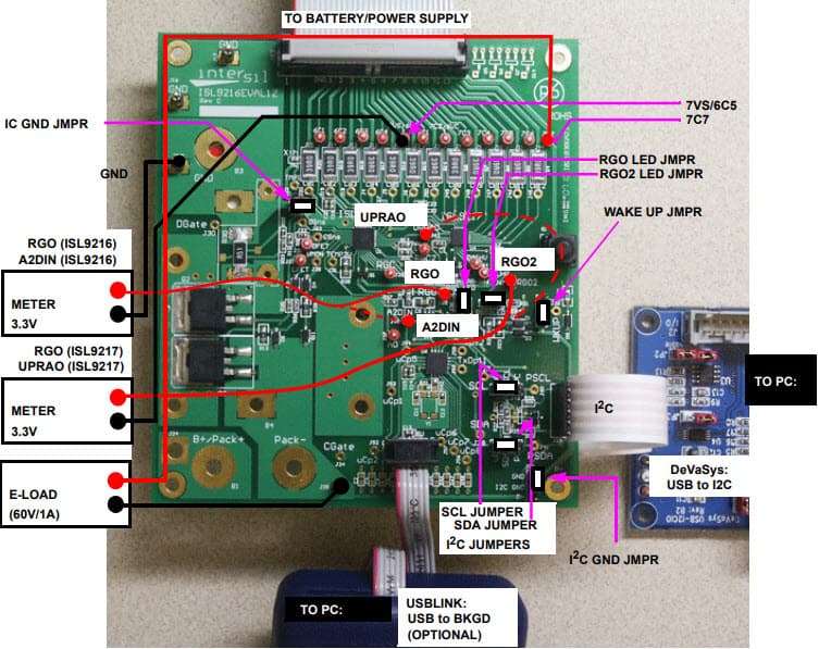 ISL9216EVAL1, Evaluation Kit for the ISL9216 and ISL9217 Li-Ion Battery Pack