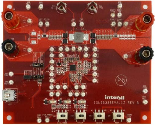 ISL95338EVAL1Z, Evaluation Board for ISL95338 Bidirectional Buck-Boost Voltage Regulator