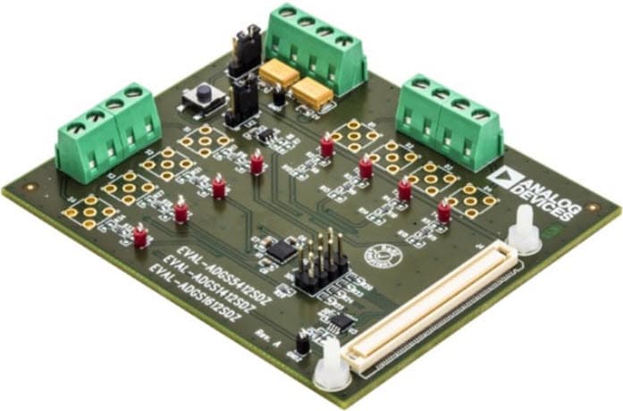 EVAL-ADGS1612SDZ, Evaluation Board for the ADGS1612 SPI Interface, 1-ohm RON, ±5V, 12V, 5V, 3.3V, Mux Configurable, Quad SPST Switch