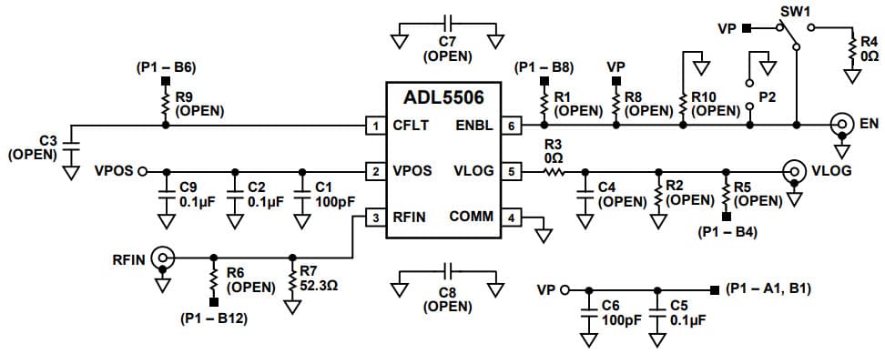 ADL5506-EVALZ, Evaluation Board for ADL5505 30 MHz to 4.5 GHz, 45 dB RF Detector