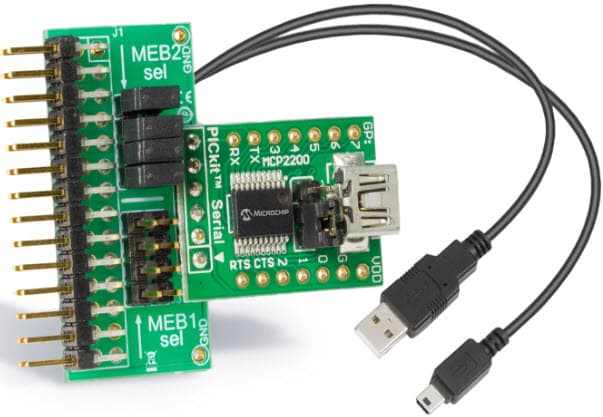 AC320101, MEB/MEB II UART-to-USB Adaptor Board based on MCP2200