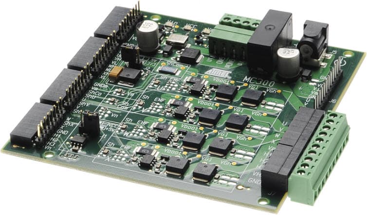 ATAVRMC300, Power Stage Development Board drives Brushless DC, Brushed DC and Stepper Motors for Motor Control Applications