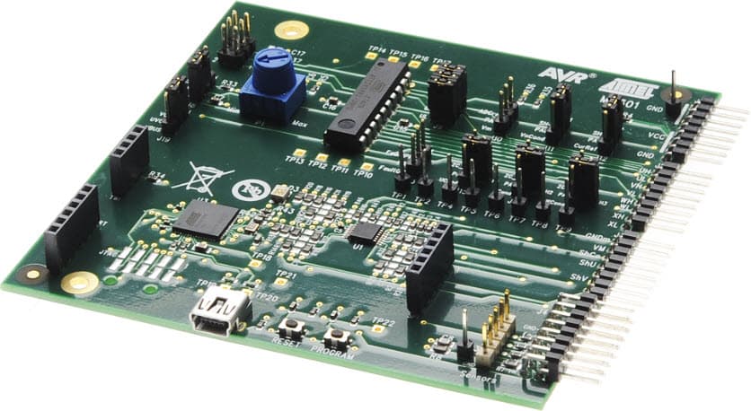 ATAVRMC301, Development Board for ATTiny861 AVR MCUs drives Brushless DC, Brushed DC and Stepper Motors