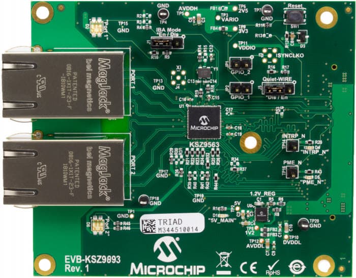 EVB-KSZ9893, KSZ9893 Plug-in Card Evaluation Board