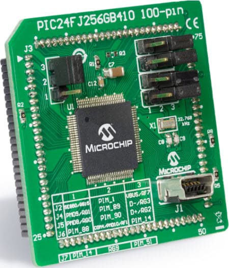 MA240038, PIC24FJ256GB410 Plug-In Module (PIM) Demonstration Board