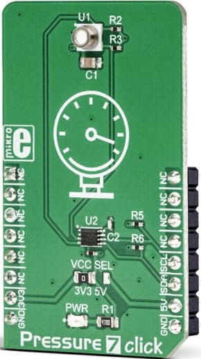 MIKROE-3246, Pressure 7 Click Board based on MS5837 Digital Barometric Pressure, Temperature Sensor