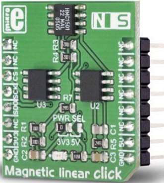 MIKROE-3274, Magnetic Linear Click Board HMC1501 Magneto Resistive Sensor