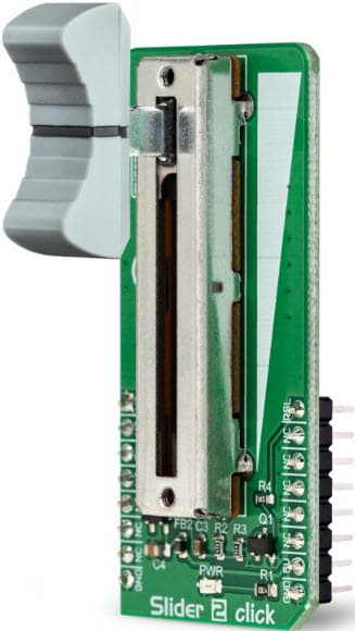 MIKROE-3301, Slider 2 Click Board based on PTA3043 Linear 10K Potentiometer