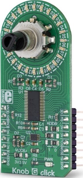 MIKROE-3299, Knob G Click Board features PCA9956B 8-Bit, 24-Channel, Constant-Current LED Driver