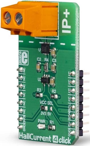 MIKROE-3308, Hall Current 4 Click Board based on ACS70331 High Sensitivity GMR-based Current Sensor