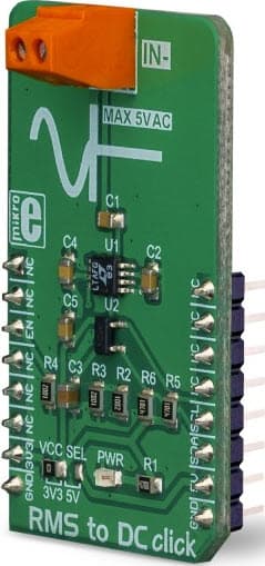 MIKROE-3311, RMS to DC Click Board based on LTC1968 RMS-to-DC Converter