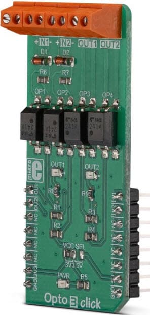 MIKROE-3319, Opto 3 Click Board based on TLP241A Solid-State Photo-Relay