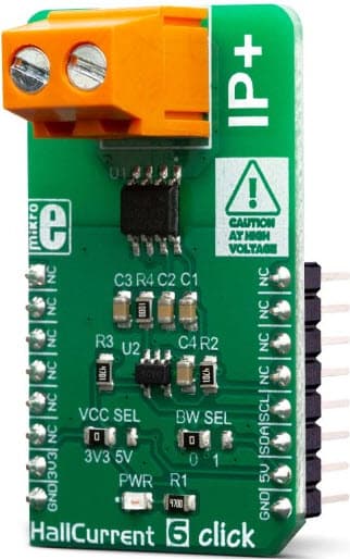 MIKROE-3443, Hall Current 6 Click Board for ACS723 High-Accuracy, Galvanically Isolated Current Sensor