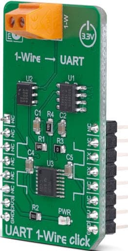 MIKROE-3340, UART 1-Wire Click Board based on DS2480B Serial to 1-Wire Driver