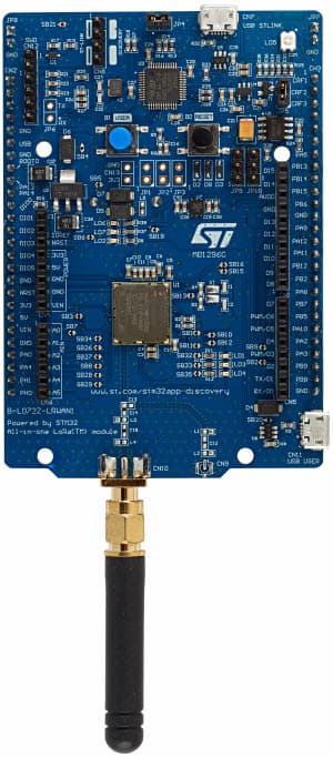 B-L072Z-LRWAN1, Discovery kit for LoRaWAN, Sigfox and LPWAN protocols with STM32L0 MCU