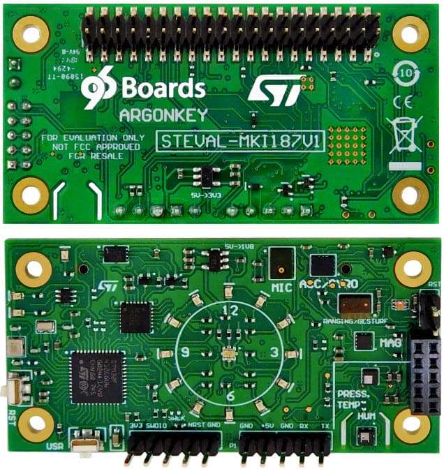 STEVAL-MKI187V1, ArgonKey Mezzanine Board based on different ST Sensors