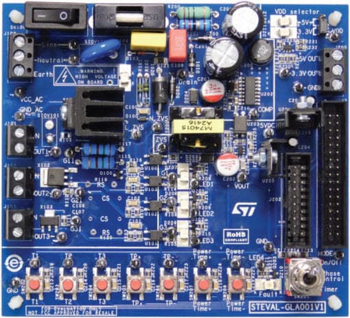 STEVAL-GLA001V1, Triac and AC Switch Insulated Control Evaluation Board