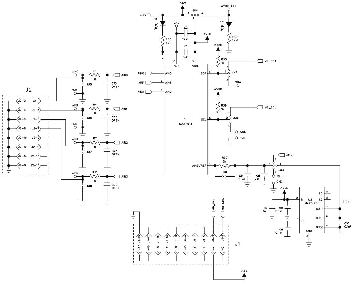 MAX11613EVSYS+, Evaluation System for the MAX11613 4-Channel, I2C, 12-Bit, Low-Power ADC