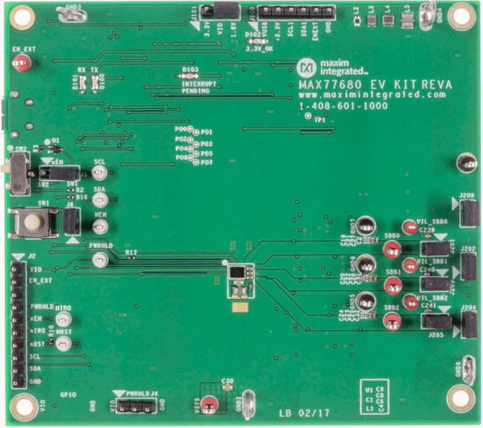 MAX77680EVKIT#, Evaluation Kit for the MAX77680 3-Output SIMO Buck-Boost Regulator with Power Sequencer