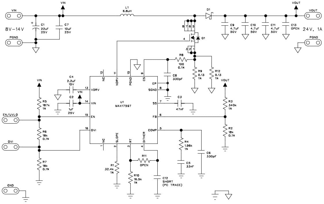 MAX17597EVKIT#, Evaluation Kit for MAX17597 Peak-Current-Mode Step-Up Controller