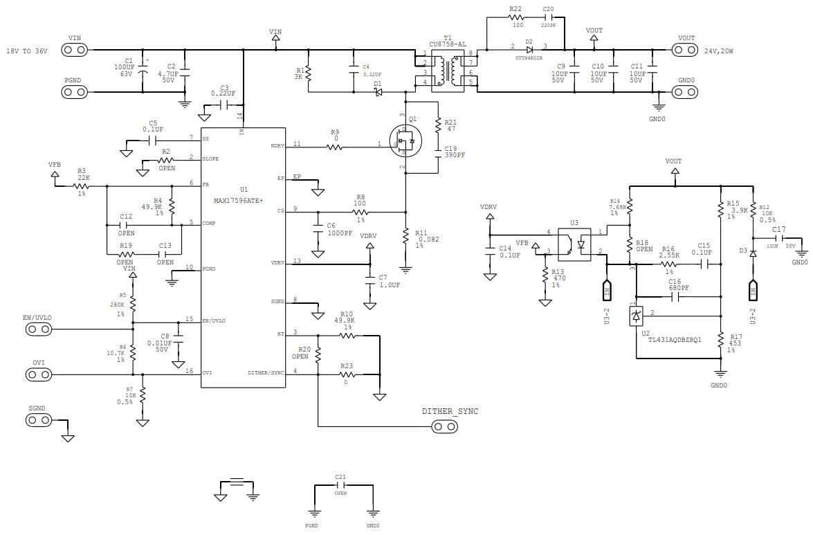 MAX17596EVKIT#, Evaluation Kit for MAX17596 Peak-Current-Mode Flyback Controller