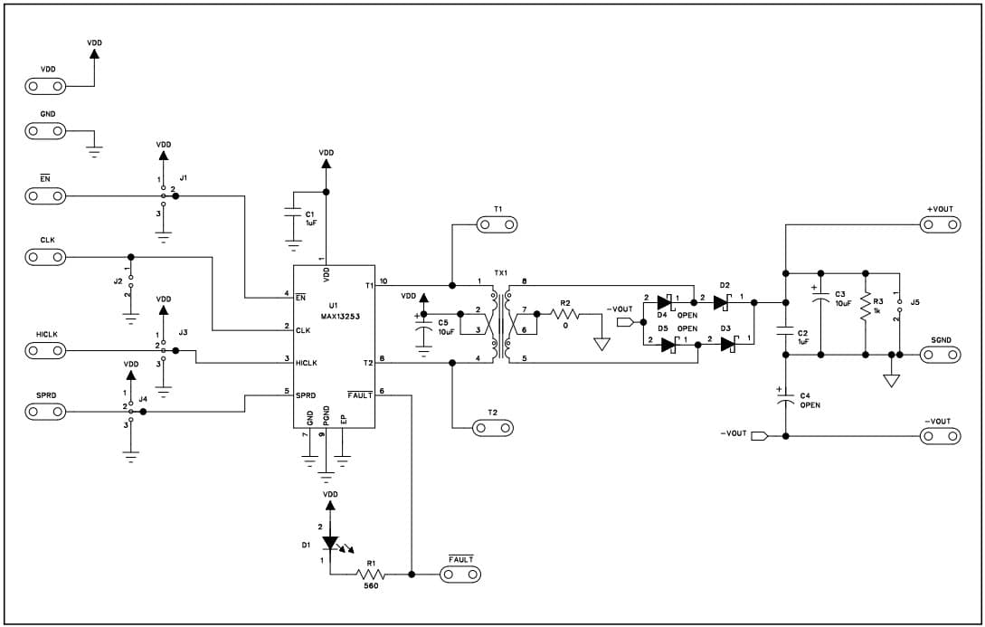 MAX13253EVKIT#, Evaluation Kit for MAX13253 1A Spread-Spectrum Push-Pull Transformer Driver for Isolated Power Supplies