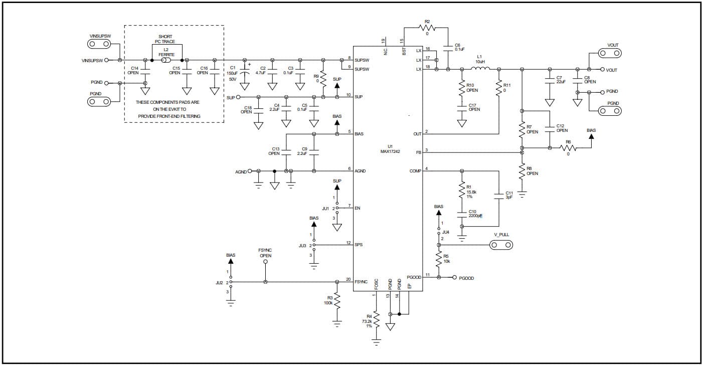 MAX17242EVKIT#, Evaluation Kit for the MAX17242, 3.5V-36V, 2A Synchronous Buck Converter with 15uA Quiescent Current and Reduced EMI