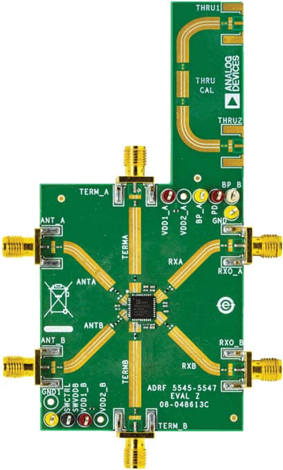 ADRF5549-EVALZ, Evaluation Kit For Evaluating the ADRF5549 Dual-Channel, 1.8 GHz to 2.8 GHz, Receiver Front End