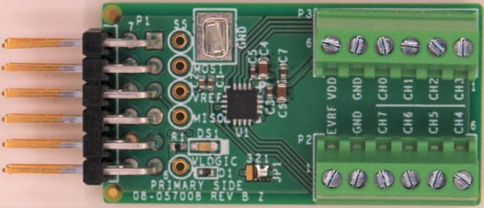 EVAL-AD5592R-PMDZ, Evaluation Kit for AD5592R 8-Channel, 12-Bit, Configurable ADC/DAC/GPIO with on-Chip Reference, SPI Interface PMOD Module