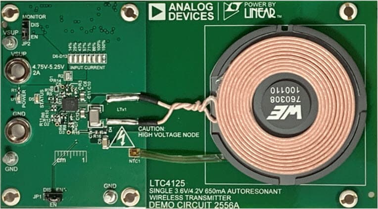 DC2554A-A-KIT, Demonstration Kit for the LTC4125 and LT3652HV 650mA Wireless Battery Charger