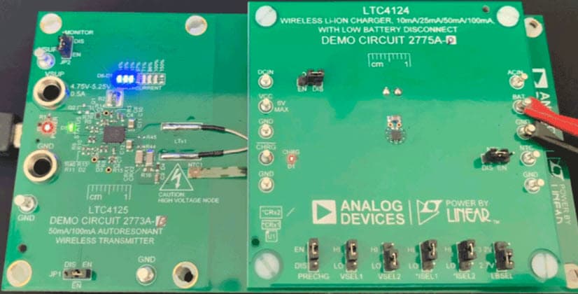 DC2770A-B-KIT, Demonstration Kit for the LTC4124 and LTC4125, 100mA Wireless Li-Ion Charger