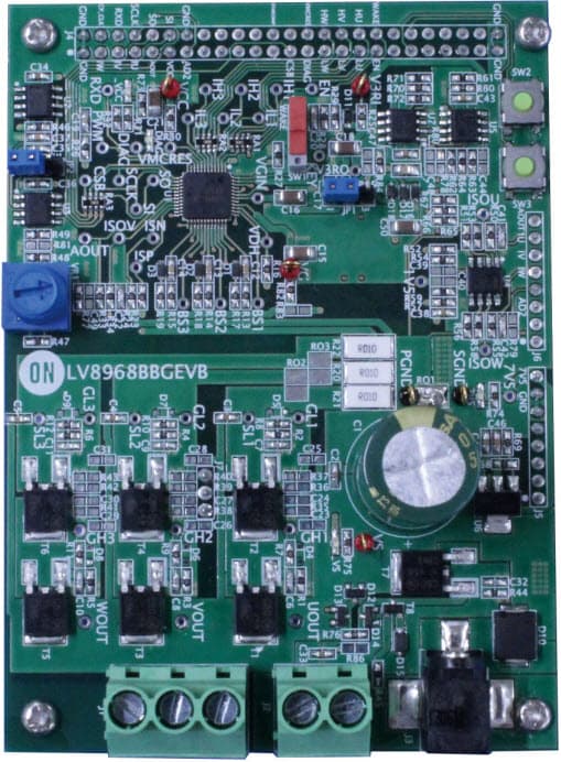 LV8968BB, Evaluation Board (EVB) Using LV8968BB functionalities for Industrial and Automotive Applications